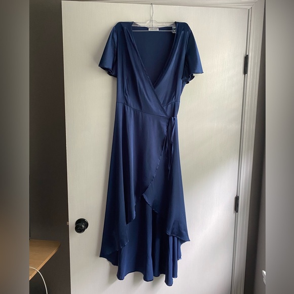 Satin Wrap-Around Midi Dress - Picture 1 of 3